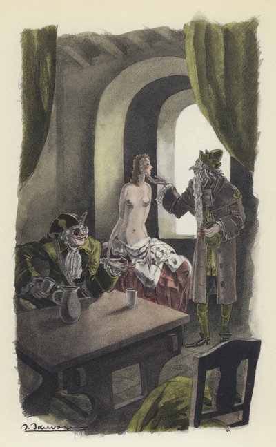 Illustratie voor Voltaires Candide door Sylvain Sauvage